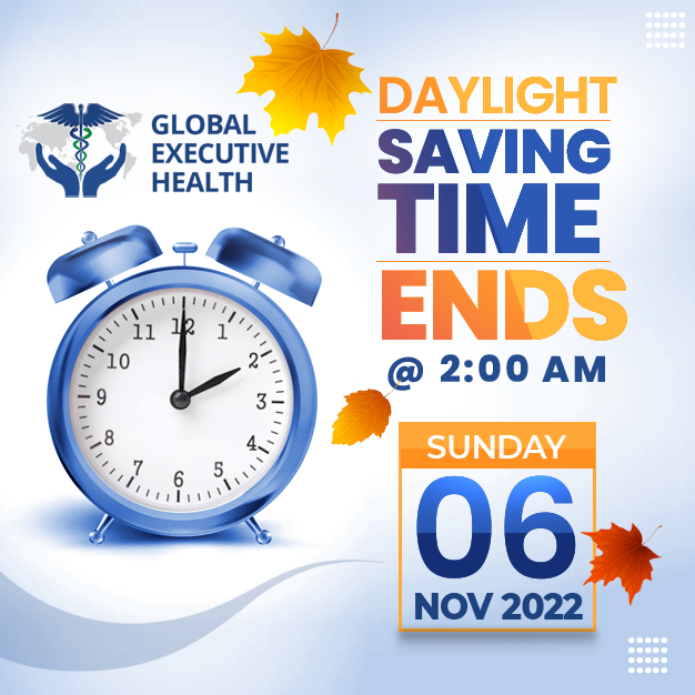 GlobalExeHealth's tweet photo. Daylight Saving Time Ends Sunday Morning!
Don't forget to Fall Back!
#daylightsavings #daylightsavingsends #fallback #sunday #globalexecutivehealth #chantilly https://t.co/WG5y8xXOm6