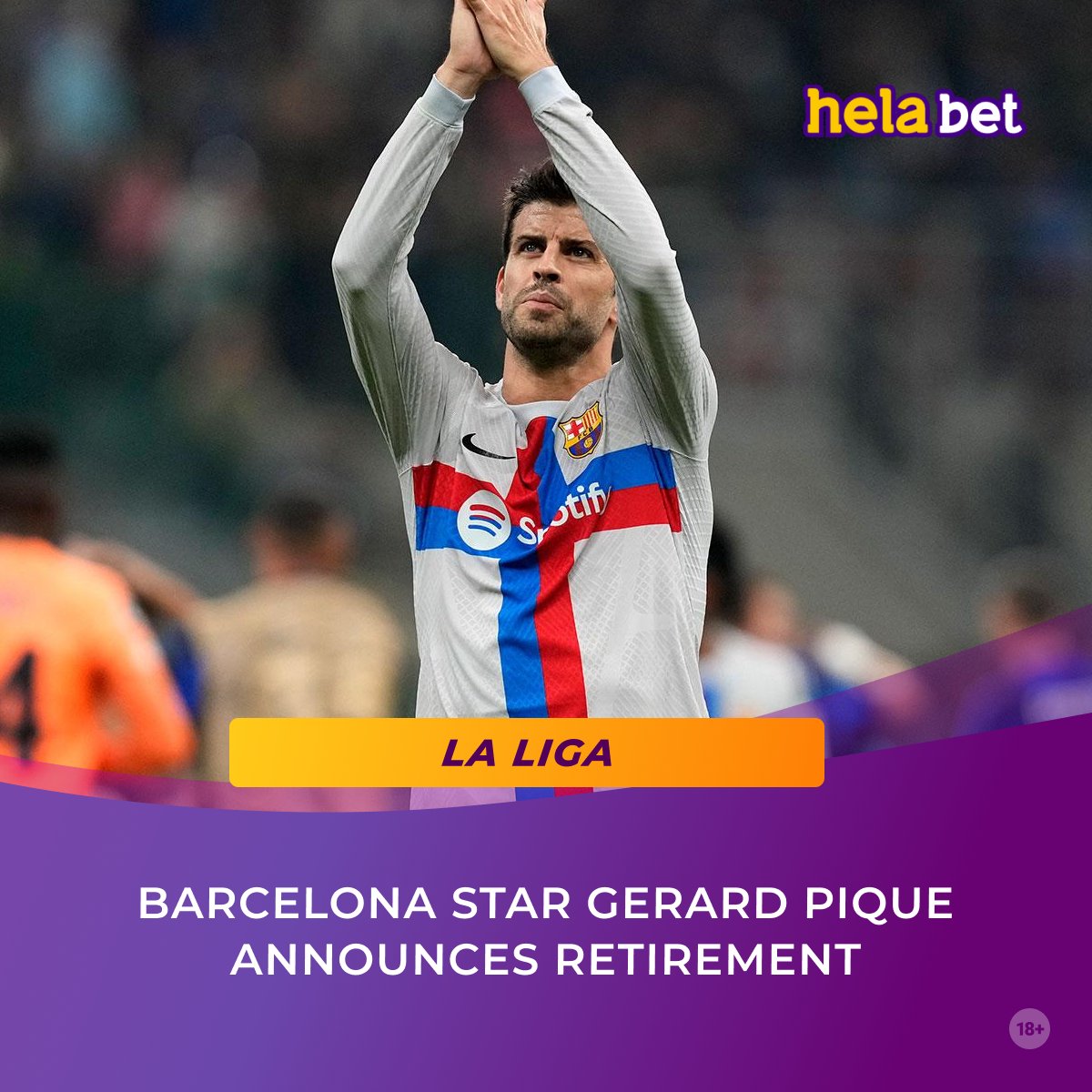 helabetNG's tweet photo. 👀 Barcelona star Gerard Pique announces retirement
😥Barcelona's Spanish defender Gerard Piqué has announced that he will play his last official match on November 5.
#barcelona #pigue https://t.co/4sUPC4yevy