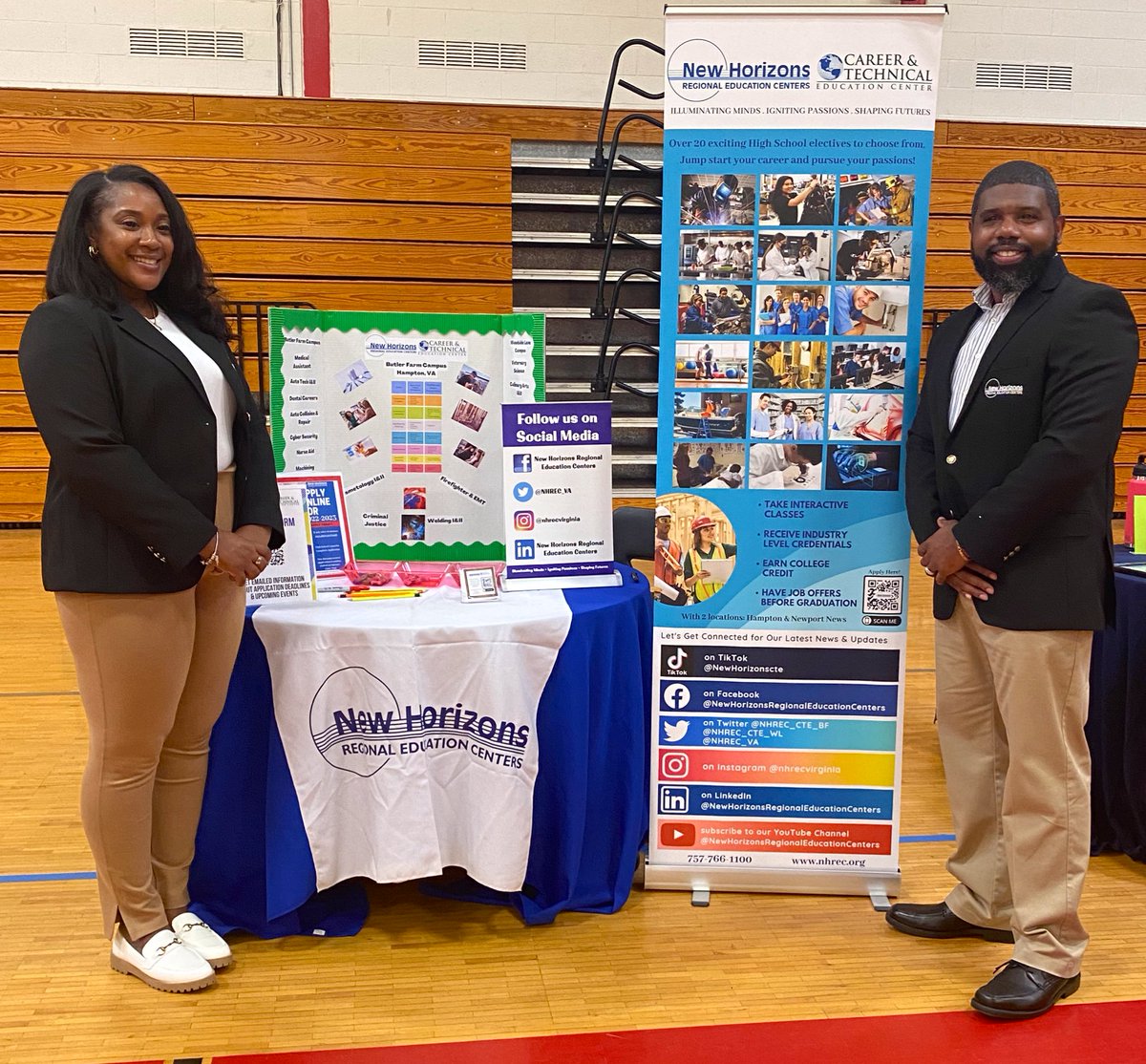 darylcros's tweet photo. It was a pleasure to represent @NHREC_VA @NHREC_CTE_BF @NHREC_CTE_WL at @GHSDukesVA Career Fair and connect with their students. #BoldyGoing #CTE #CareerAndTechnicalEducation #WeAreNewHorizons https://t.co/JLtfExakXQ