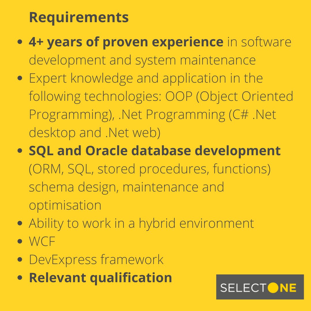 SelectONEza's tweet photo. #Vacancy #NowHiring #NetDeveloper #Hybrid
Full Stack .Net Developer

🟡To apply:
🌐 https://t.co/XFb5ZBy5ok 
📧 info@selectone.co.za
🟡 View #AllJobs &amp; #vacancies available on #SelectONE here: https://t.co/bc0N3W3JIa
#jobseekers #recruitment #recruitmentagency #recruitmentpartner https://t.co/ajXHGoapWD