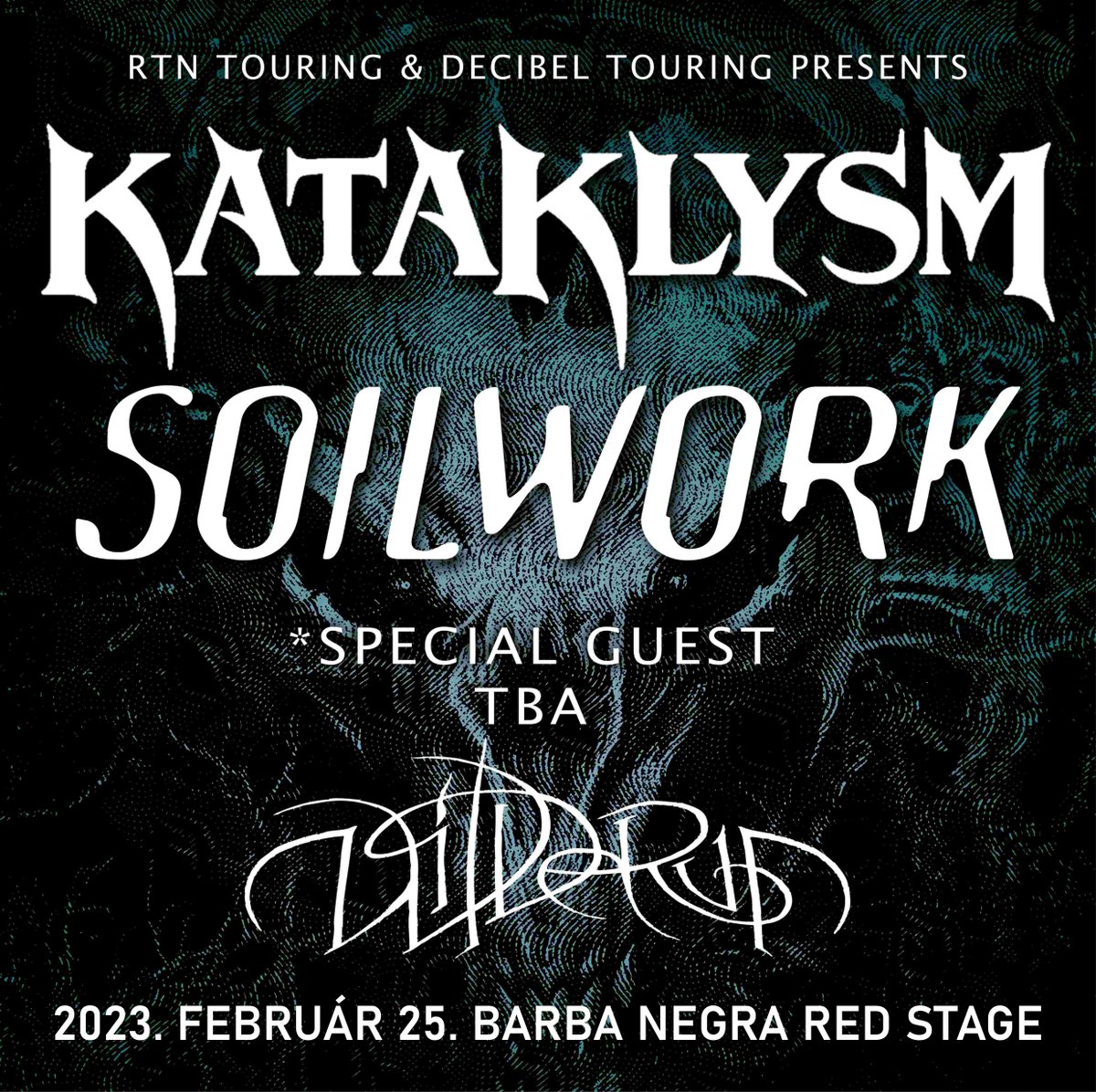 #Soilwork and #Kataklysm co-headliner tour kicks off in early 2023. Let's meet at <a href="/BarbaNegraBP/">Barba Negra</a> Negra on the 25th February.