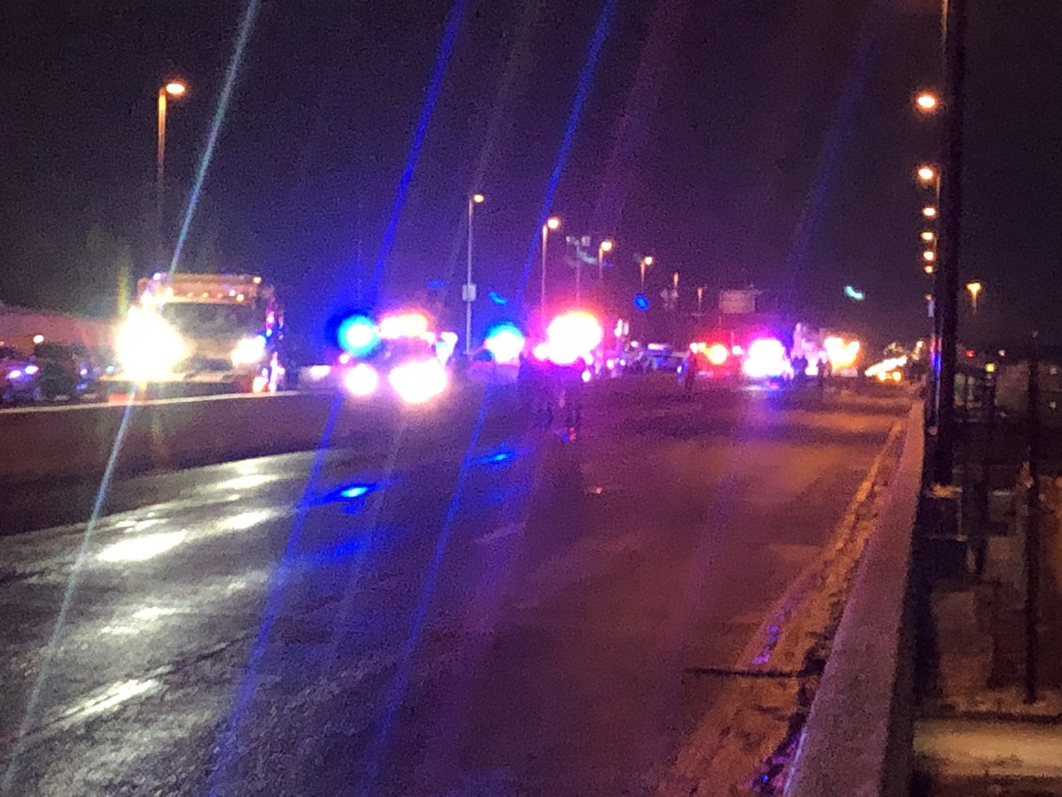 #TrafficAlert <a href="/KDVR/">FOX31 Denver KDVR</a> <a href="/channel2kwgn/">Channel 2 KWGN</a> six Avenue closed both directions between Kalamath and Federal. One driver told me 30 maybe 40 cars involved in this crash on the icy bridge.