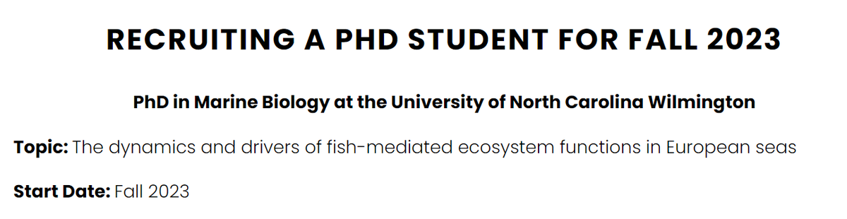 Matthew McLean (@mcleamj) on Twitter photo 🚨Recruiting a PhD student🚨Fall 2023 at <a href="/UNCW_BaMB/">UNCW Biology & Marine Biology Department</a> to study how fish-mediated ecosystem functions are responding to global change! Amazing team including <a href="/ReeFishNews/">ReeFish</a> <a href="/AllgeierLab/">Coastal Ecology and Conservation Lab</a> <a href="/Matt_D_Ramirez/">Dr. Matthew Ramirez</a>. Field work on European bottom trawl surveys! Details: mclean-lab-uncw.com/join-us 🚨Recruiting a PhD student🚨Fall 2023 at <a href="/UNCW_BaMB/">UNCW Biology & Marine Biology Department</a> to study how fish-mediated ecosystem functions are responding to global change! Amazing team including <a href="/ReeFishNews/">ReeFish</a> <a href="/AllgeierLab/">Coastal Ecology and Conservation Lab</a> <a href="/Matt_D_Ramirez/">Dr. Matthew Ramirez</a>. Field work on European bottom trawl surveys! Details: mclean-lab-uncw.com/join-us