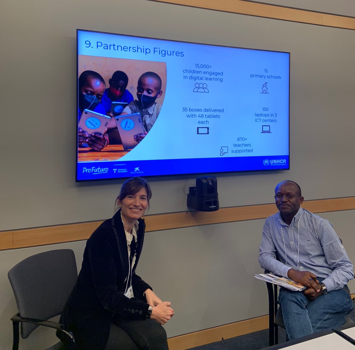 RefugeesRwanda's tweet photo. Glad that we were joined by @ProFuturo_ to present our joint work in #Rwanda at @mEducation_A in Washington DC

Through this partnership, more than 17,000 refugee &amp; host community students have got IT equipment to facilitate connected learning |#EducarTransforma | #SomosProFuturo https://t.co/cRY1RjdSiu
