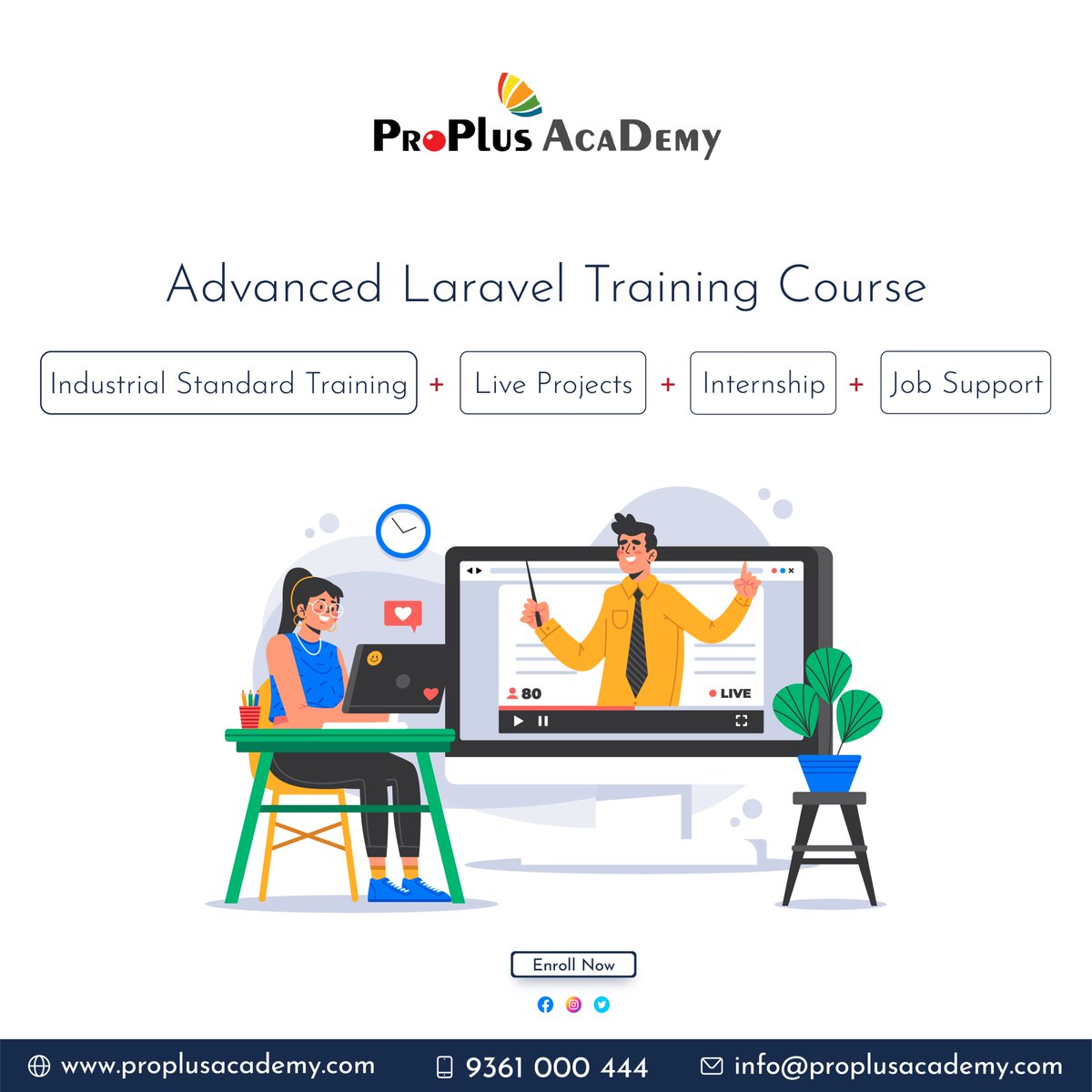 ProplusAcademy's tweet image. Few seats are available Get trained in ProPlus Academy
Book your seats today!
.
.
.
#laraveldeveloper #laravel #laravelcourse #laraveltraining #laraveldevelopers #laraveltraininginstitute #techonology