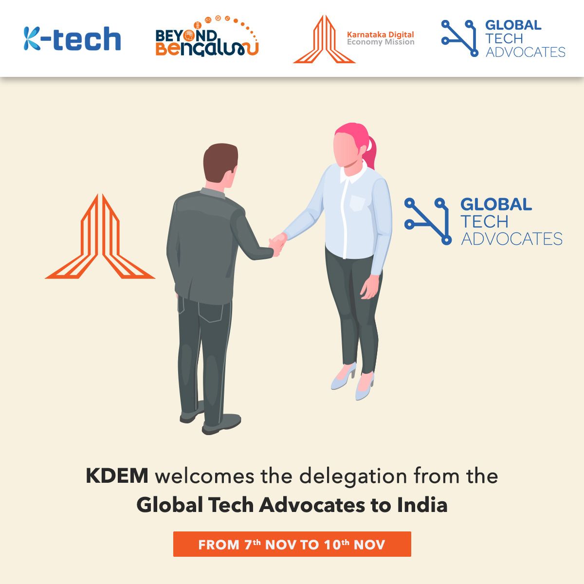 Karnataka Digital Economy Mission (KDEM) (@karnatakadem) on Twitter photo KDEM extends a hearty welcome to all the delegates from the Global Tech Advocates to India for the GTA Summit.
<a href="/GlobalTechAdv/">Global Tech Advocates</a>
<a href="/TechIndiaAdv/">Tech India Advocates</a>
<a href="/AniKaprekar/">Ani Kaprekar</a>
<a href="/russshaw/">C. Russ Shaw</a>
<a href="/UKPriyaGuha/">Priya Guha</a>
<a href="/OliBarrett/">Oli Barrett</a>
@nileshgopali KDEM extends a hearty welcome to all the delegates from the Global Tech Advocates to India for the GTA Summit.
<a href="/GlobalTechAdv/">Global Tech Advocates</a>
<a href="/TechIndiaAdv/">Tech India Advocates</a>
<a href="/AniKaprekar/">Ani Kaprekar</a>
<a href="/russshaw/">C. Russ Shaw</a>
<a href="/UKPriyaGuha/">Priya Guha</a>
<a href="/OliBarrett/">Oli Barrett</a>
@nileshgopali