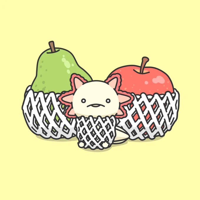 フルーツと化したウーパールーパー 