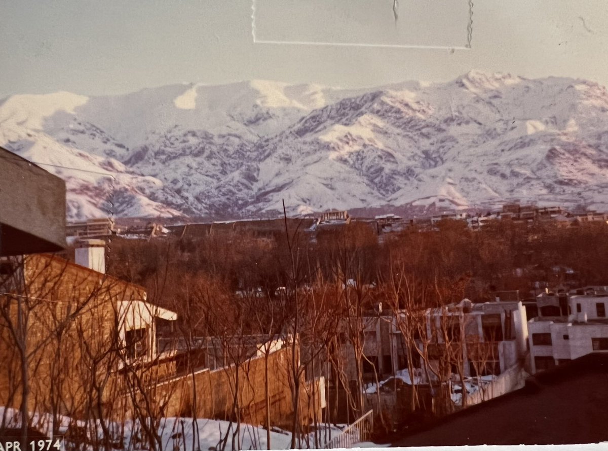 Going through my parents photos, found this gem. The view of the spectacular Alborz mountains from our home in Tehran - 1974 before many of you were born. I was a kid but there are things you  never forget. ❤️