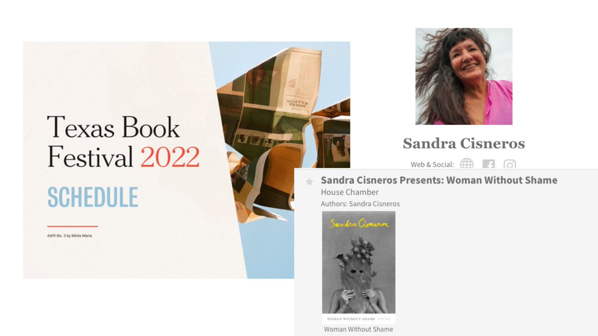 ¿Listos para escuchar a  #SandraCisneros y <a href="/LiliVale/">Liliana Valenzuela</a>  at the <a href="/TexasBookFest/">Texas Book Festival</a>? Y escuchen nuestras conversaciones con ellas en <a href="/HabEscritoras/">Hablemos, escritoras.</a>. hablemosescritoras.com/posts/643
hablemosescritoras.com/posts/146
Y visiten shopescritoras.com/search?q=Sandr… para comprar sus libros. texasbookfestival.org/2022-schedule/