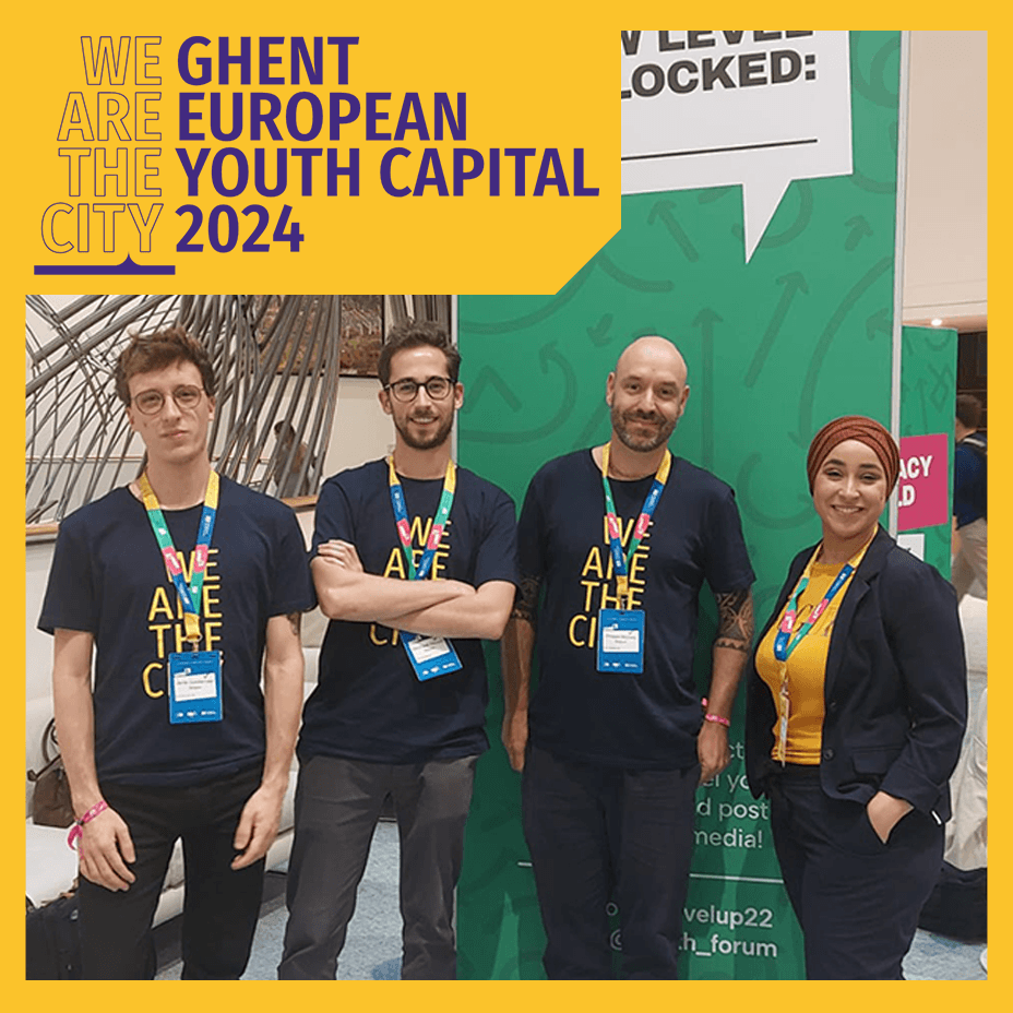 Last weekend, a delegation from Ghent EYC visited the LevelUp! event from <a href="/Youth_Forum/">European Youth Forum</a> together with deputy mayor <a href="/Hafsa_Hopsasa/">Hafsa El-Bazioui 🌿</a>. We participated in several workshops about youth activism, in the fields of advocacy, organizing and communication and connected with other Europeans.
