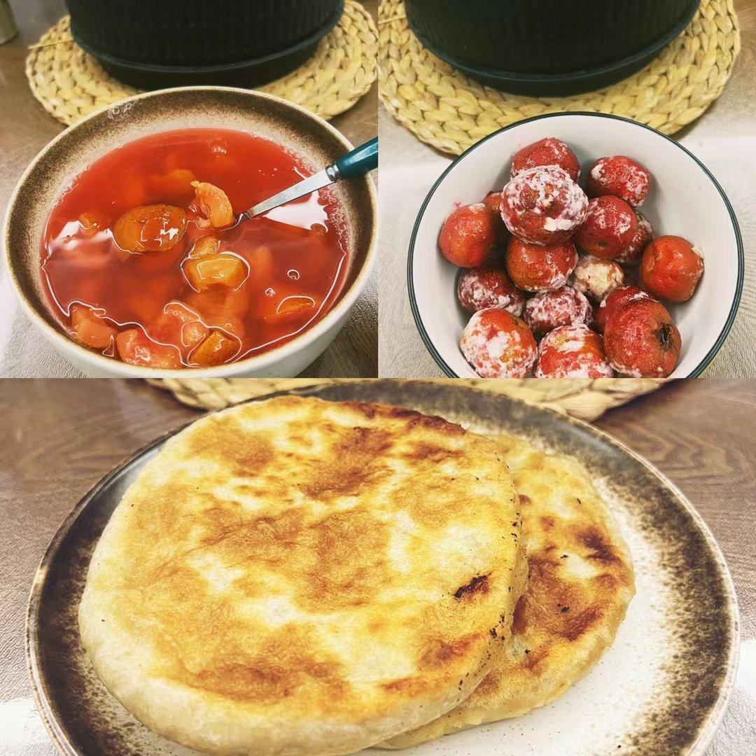 maribuchou's tweet photo. 今日分の食事昼食私の父牛肉大パイ➕私の母の砂糖水サンザシ夕食アボカド➕青芒🥭🥭🥭 https://t.co/v13ghuaT6v