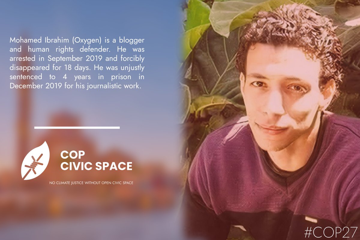 We call on the Egyptian authorities to release #Mohamed_Oxygen , an activist arbitrarily sentenced to 4 years in prison simply for practicing his freedom of expression: euromedrights.org/human-right-de…  

#FreeCivicSpace #FreeThemAll #Egypt <a href="/copcivicspace/">COP Civic Space</a> <a href="/FreeThemAll_/">Free Them</a> #COP27