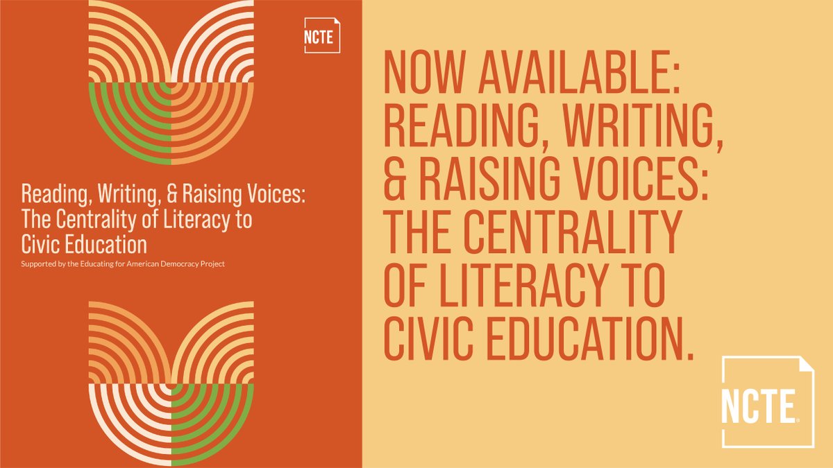 ncte's tweet photo. Looking for new lesson plan ideas for #ElectionDay? NCTE shares our recent civics guide, authored by and with contributions from #NCTE members @Nicole_Mirra, @DaBaddestEdu, @2018LATOY, and @GameSethMatch! Access the guide: https://t.co/DwdksDLLEd #CivicsGuide #CivicLiteracy https://t.co/taYKaTQeFr