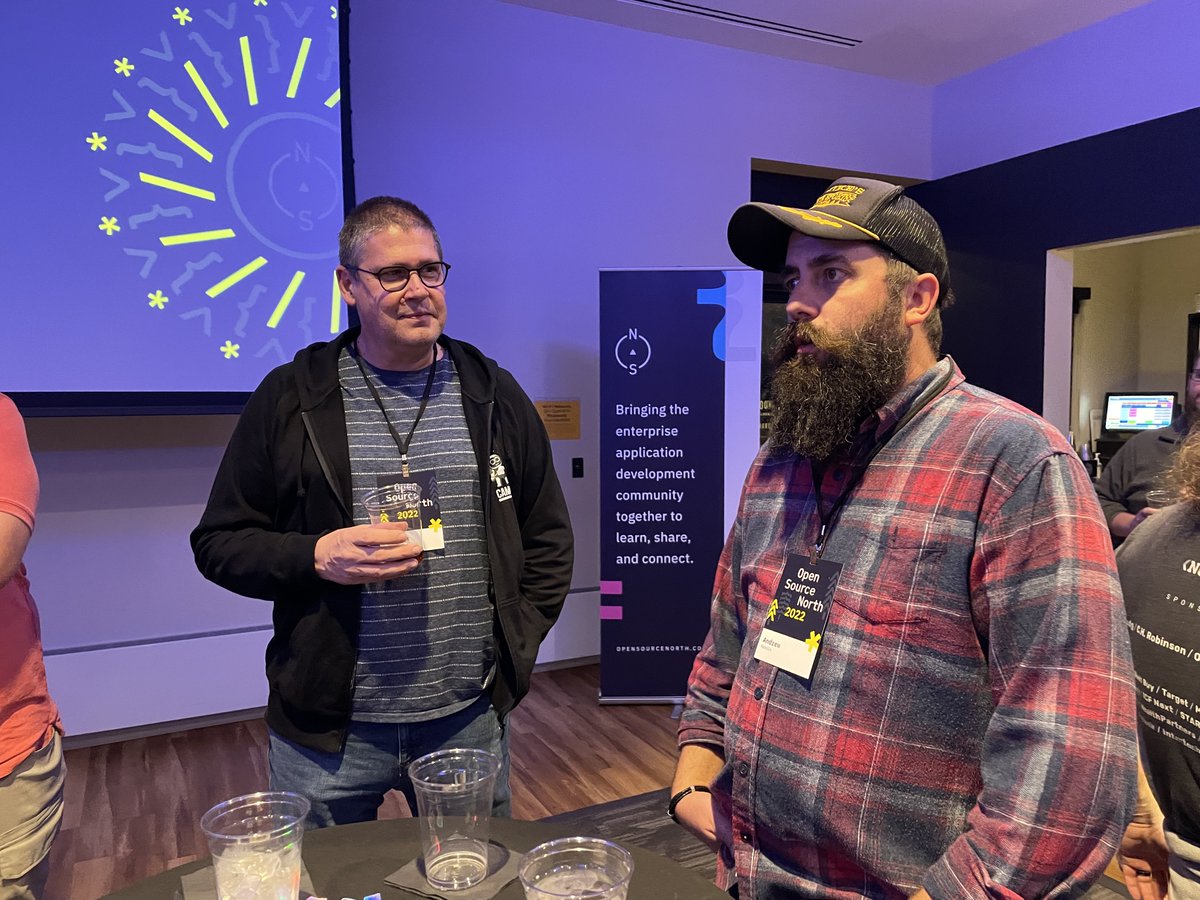 OpenSourceNorth's tweet photo. Thank you! Super fun night. And what a fantastic job our panelists did discussing, "Building Communities." Thank you @MariaPloessl, Annie Greenawalt (@annie_green1980), @toddhgardner, and Paul DeBettignies (@MNHeadhunter)! See everyone next May at #osn2023! https://t.co/sZYPSem68K