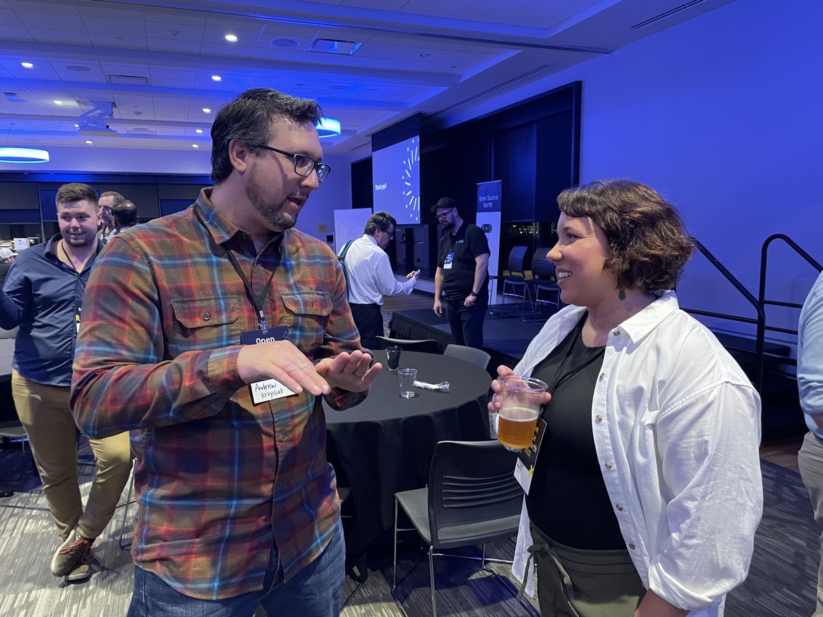 OpenSourceNorth's tweet photo. Thank you! Super fun night. And what a fantastic job our panelists did discussing, "Building Communities." Thank you @MariaPloessl, Annie Greenawalt (@annie_green1980), @toddhgardner, and Paul DeBettignies (@MNHeadhunter)! See everyone next May at #osn2023! https://t.co/sZYPSem68K