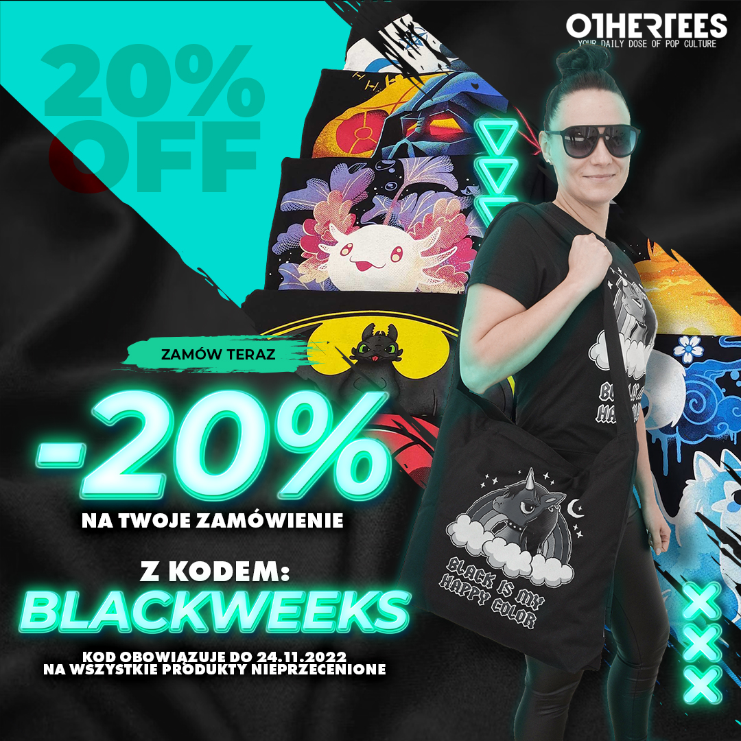 😱😱😱Listopad to miesiąc szalonych wyprzedaży!

Zrób zakupy w OtherTees z kodem: Blackweeks i otrzymaj 20% zniżki!🥳

Promocja trwa aż do 24.11!

🤗Nie zwlekaj i odwiedź nas już dziś!