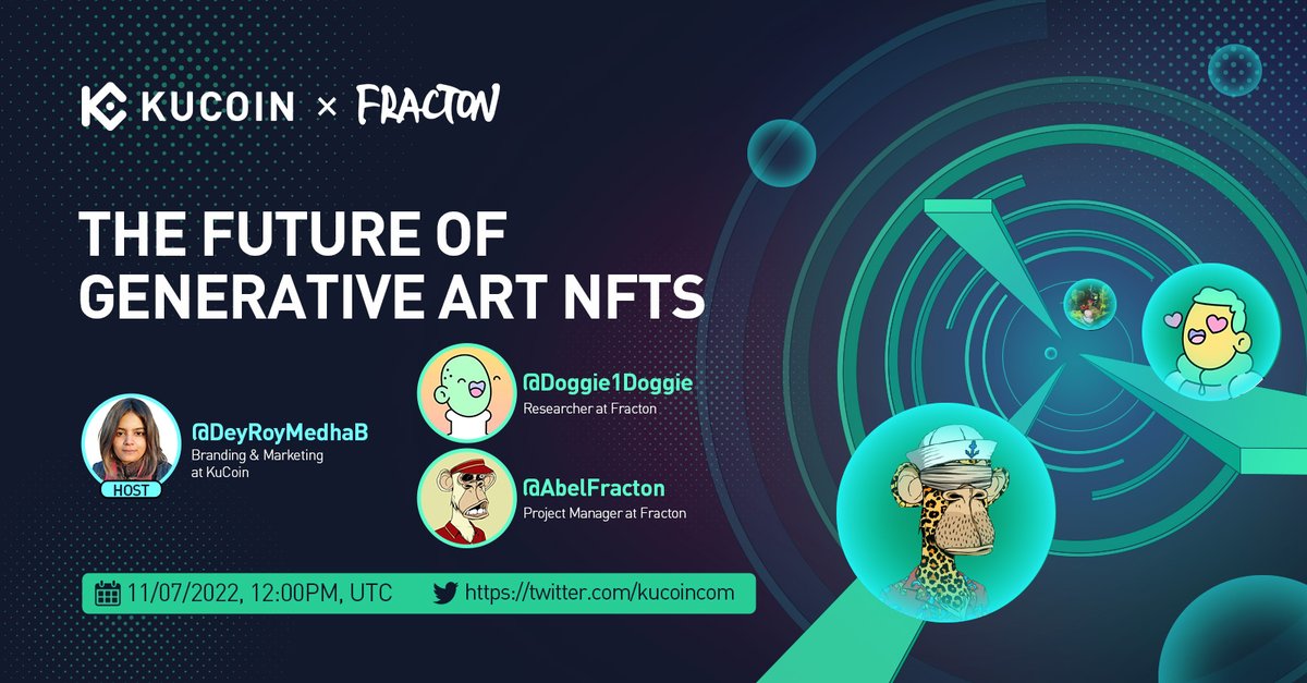 kucoincom's tweet image. #KuCoin Twitter Space Giveaway!

✅$300 Giveaway (10 winners of $30 USDT)
1⃣ Follow @kucoincom &amp;amp; @FractonProtocol
2⃣ RT this post:  &amp;amp; tag 2 friends