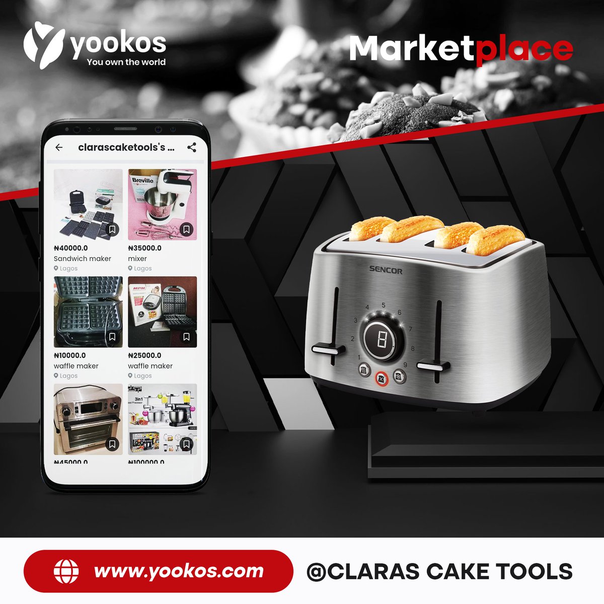 yookos_official's tweet photo. Clarascaketools is the place for everything needed in your kitchen for cooking, baking frying, just name it. 

Visit  Clarascaketools on yookos marketplace. 

Click on this link to visit shop.
https://t.co/0adBMD5WMZ
@YookosSupport
#pastorchrisoyakhilome #yookos https://t.co/1gP4JVFTY1