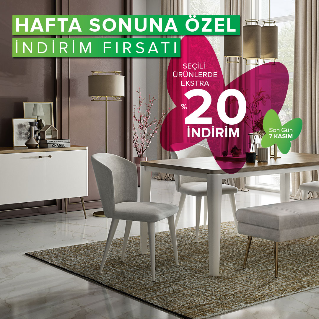 kelebekmobilya's tweet photo. Hafta Sonuna Özel Ekstra %20 İndirim Fırsatı
 4-7 Kasım arasında Kelebek ürünlerine özel indirim fırsatları!
Seçili ürünlerde nakitte ekstra %20 indirim fırsatı mağazalarımızda ve https://t.co/dq9vMZm6kq’da!
36 aya varan taksit fırsatı ve erken teslim garantisi ile... https://t.co/bfo4Jxz6Ii