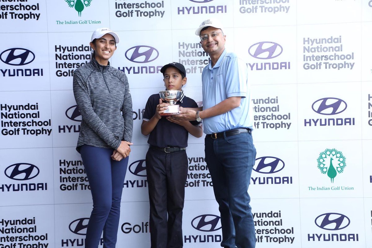 aditigolf's tweet photo. What a fantastic day spent with winners of the Hyundai National Interschool Golf Trophy. It feels extremely elating to be associated with @HyundaiIndia for this unique initiative promoting golf among young golfers at the grassroot level in India #HyundaiIndia #Golf #DriveWithin https://t.co/3A4t6TwMja