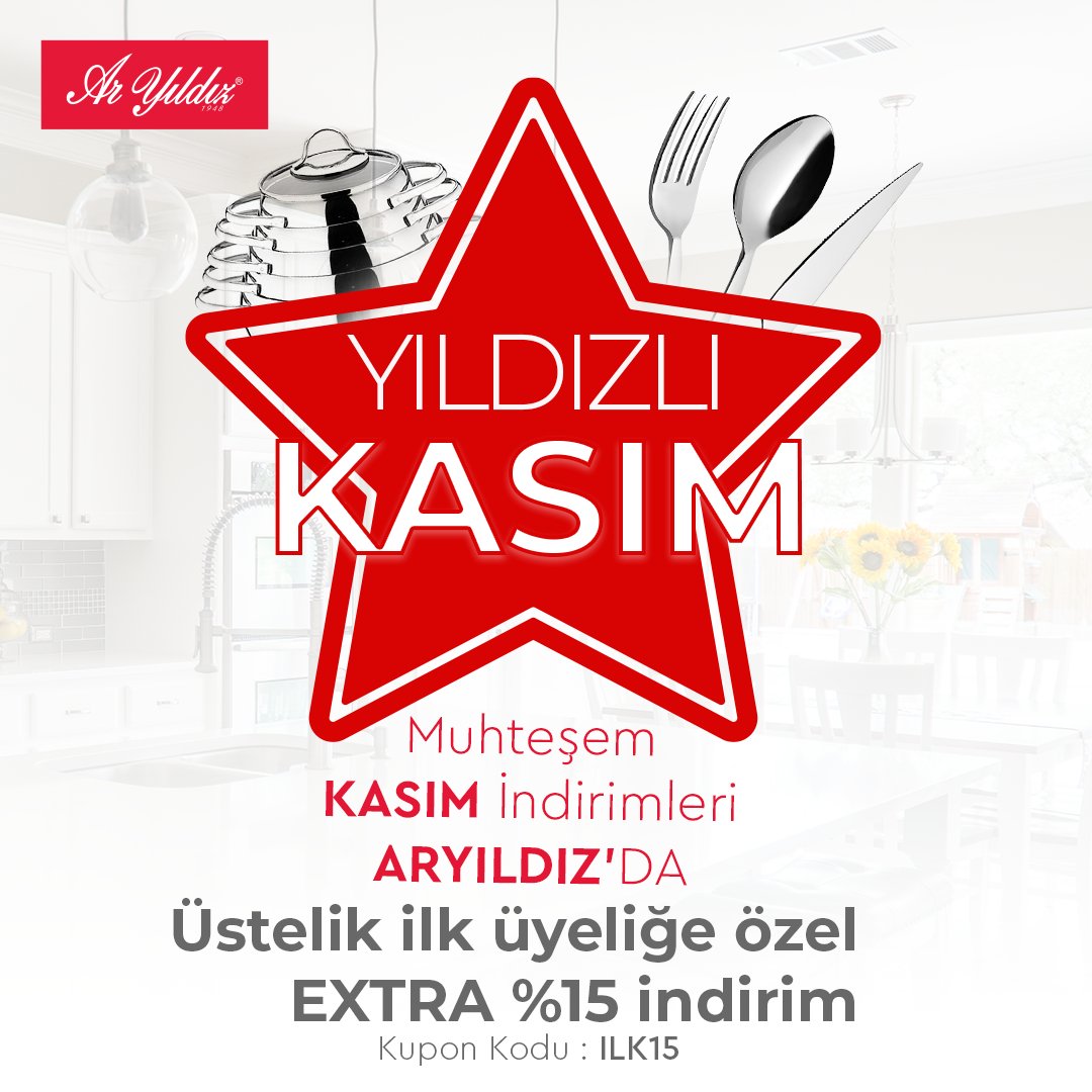 Yıldızlı Kasım İndirimleri ARYILDIZ'DA.
Üstelik ilk üyeliğe extra %15 indirim.

aryildiz.com
🚛Ücretsiz Kargo &amp; 9 Taksit imkanı
#aryildiz1948 #kampanya #ücretsizkargo #kasımindirim #sürpriz #kasımindirimleri