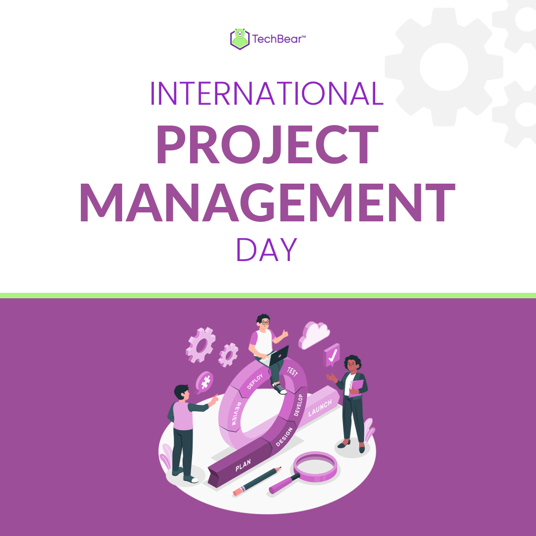 TeamTechBear's tweet photo. Happy International Project Management Day! We are very fortunate to have the best PM's on #TeamTechBear - you are the ones who make every project come to life! 💚 💜
TechBear 🐻 appreciates you! 🤗😍 https://t.co/2G7RjX59Vy