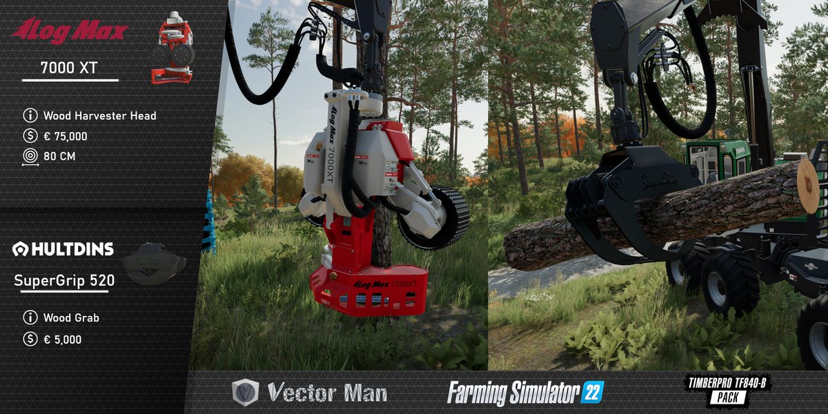vmModding's tweet photo. Final #FactSheetFriday for the Timberpro TF840-B Pack! Stay tuned - Not a long time to go anymore.
@farmingsim #farmingsimulator #fs22 #fs22mods #timberpro #logmax #hultdins https://t.co/HwDZufZesR