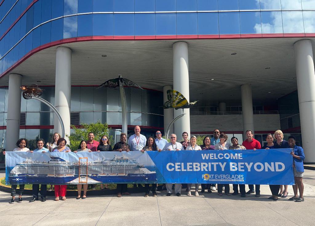 PortEverglades's tweet image. It’s an extra Happy Friday for us as we welcome @CelebrityCruise newest ship, #CelebrityBeyond. As Celebrity’s chosen homeport, we are so proud to welcome the largest ship in its fleet with over 1,600 staterooms.

#porteverglades