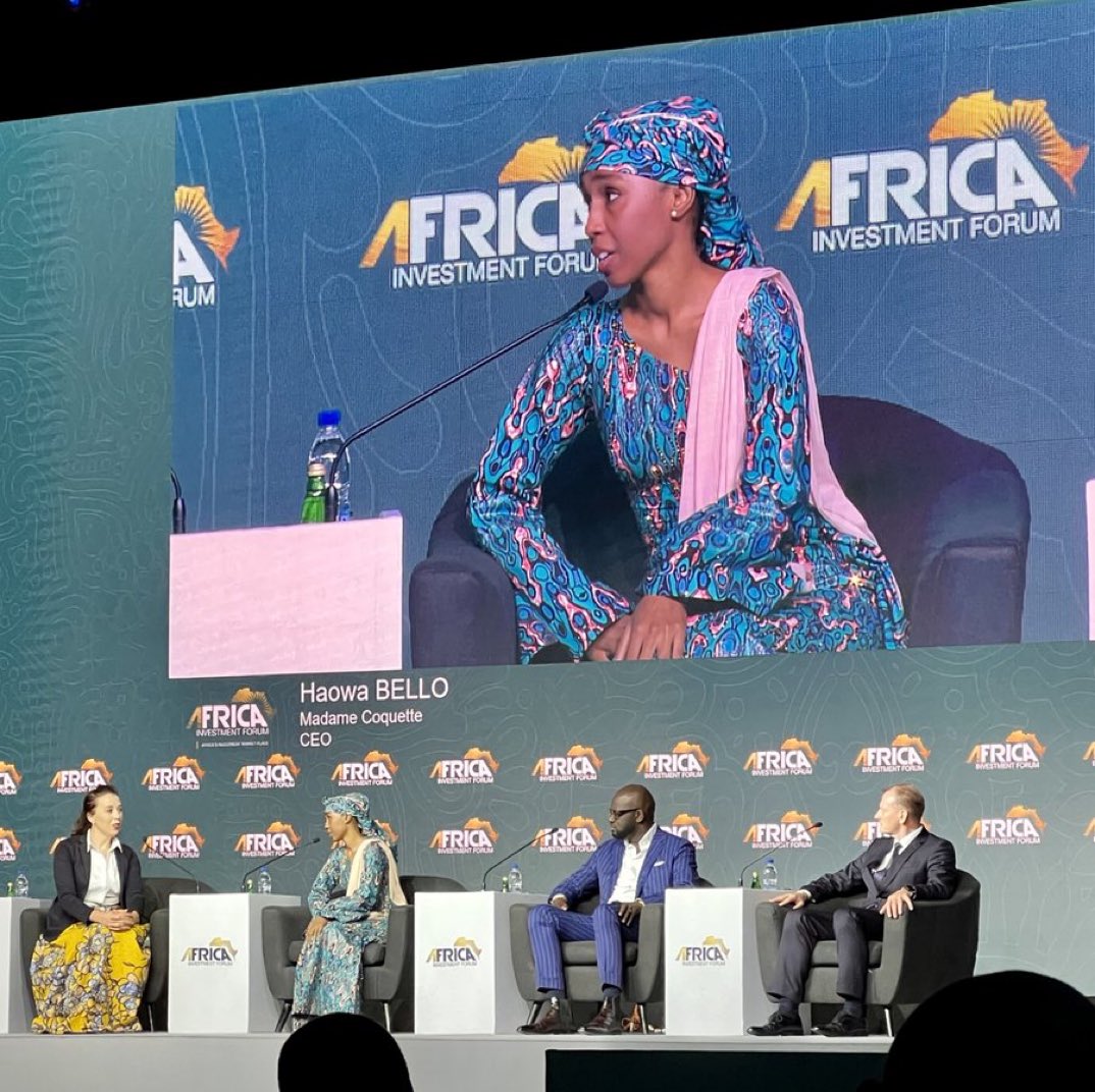 AIFMarketPlace's tweet photo. Madame Coquette CEO, @haowabello, says she started her luxury handbag business with a $200 loan from her sister. "It is hard to scale up because a lot of banks don’t understand the value we bring into the economy with our type of business." #AfricaInvestmentForum https://t.co/mUqYadf6js
