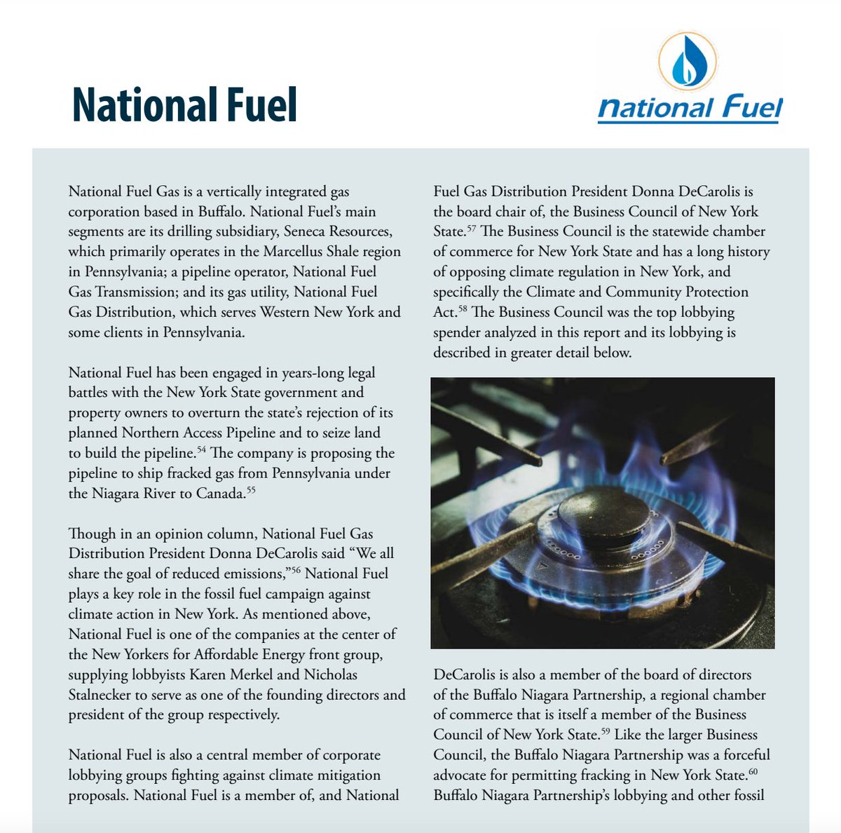 RobCGalbraith's tweet image. Massive profits at @natfuelgas, whose executive Donna DeCarolis is at the heart of a huge political influence scheme to derail NY's work to mitigate climate change. DeCarolis sits on council implementing climate law and front group undermining it.

More: public-accountability.org/report/fueling…