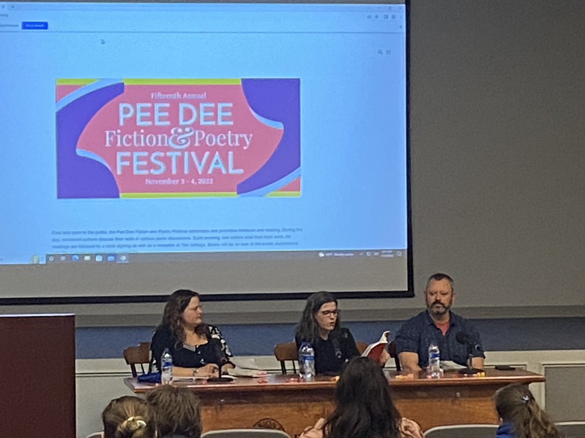 PDFPF's tweet photo. Laura Leigh Morris reads from JAWS OF LIFE to open this morning’s fiction panel. https://t.co/w3EORZmMfH