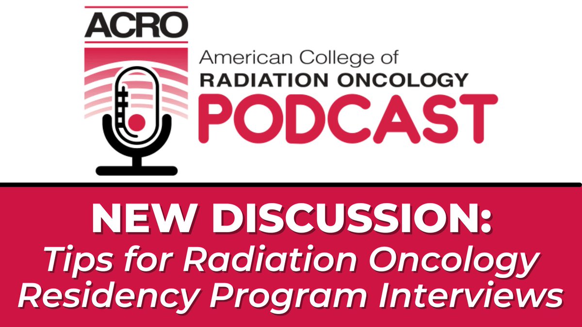 In the latest ACRO Podcast, ACRO Resident Committee members Drs. Niema Razavian, Alexis Schutz, and Cyrus Washington provide tips for #radonc residency program interviews. Access the content: youtu.be/1yR5y4ZMwy8