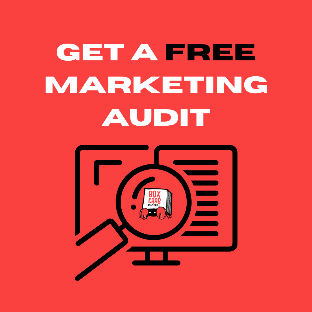 Wondering if your marketing is up to scratch? 

Get a completely free marketing audit which comes with a 10 minutes video 👇

boxcrab.digital/free-audit