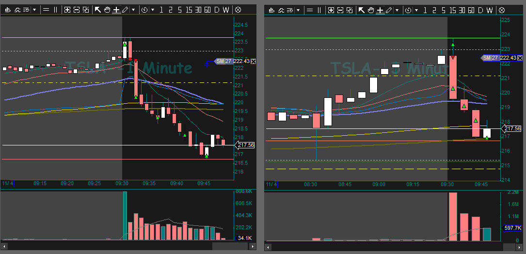 NelsonTrades's tweet photo. Stopped out long. Went short and still holding on to 1/5th. Stop a B/E. $TSLA Off to work now.... https://t.co/eEIgwK4vKQ