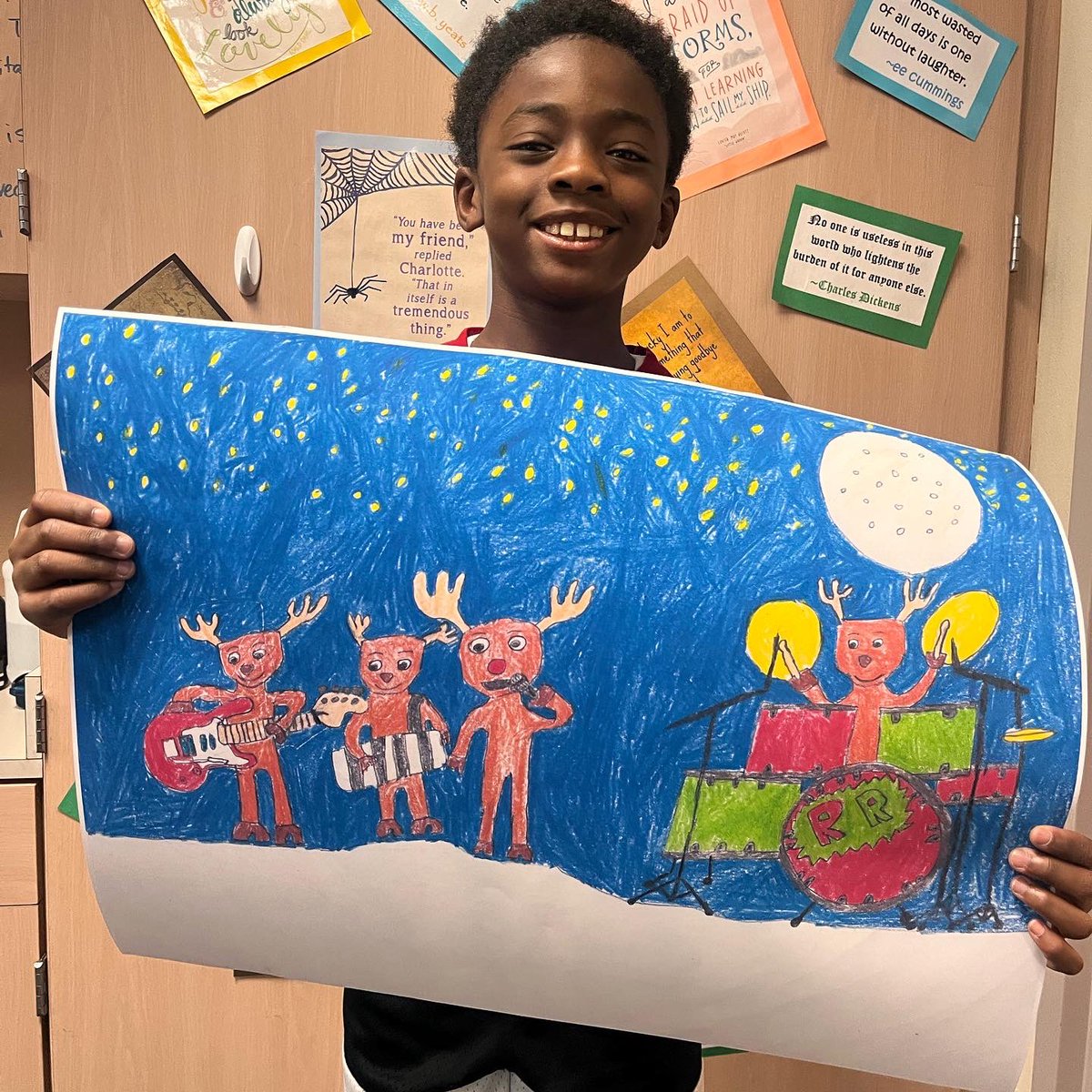 Nebbie_Artist's tweet photo. Congratulations to Micah for coming up with this years holiday card for Nebbie! #nebbienation #nebbieart #itallstartshererisd #risdfinearts https://t.co/2i3EgNIkSw