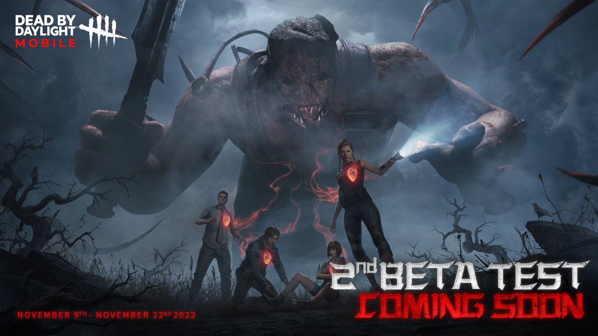DbDMobile's tweet photo. We are ready. The 2nd Beta Test for the upcoming update of Dead by Daylight Mobile will start on November 9th at 23:00 EST! 

For more information, stay tuned for tomorrow's detailed 2nd Beta Test FAQ! https://t.co/5PGmchGtJy