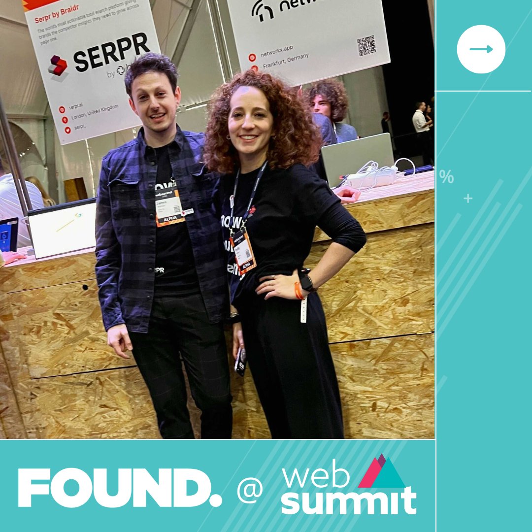 Found_Online's tweet photo. The @websummit comes to a close today, and we've thoroughly enjoyed attending all the talks, seeing our colleague James (from @Braidr_ai) present, and supporting the #Serpr team - it's been a truly wonderful week! 🎉
#websummit #websummit2022 #digitalmarketing #globalevent https://t.co/JXWrizg8b2