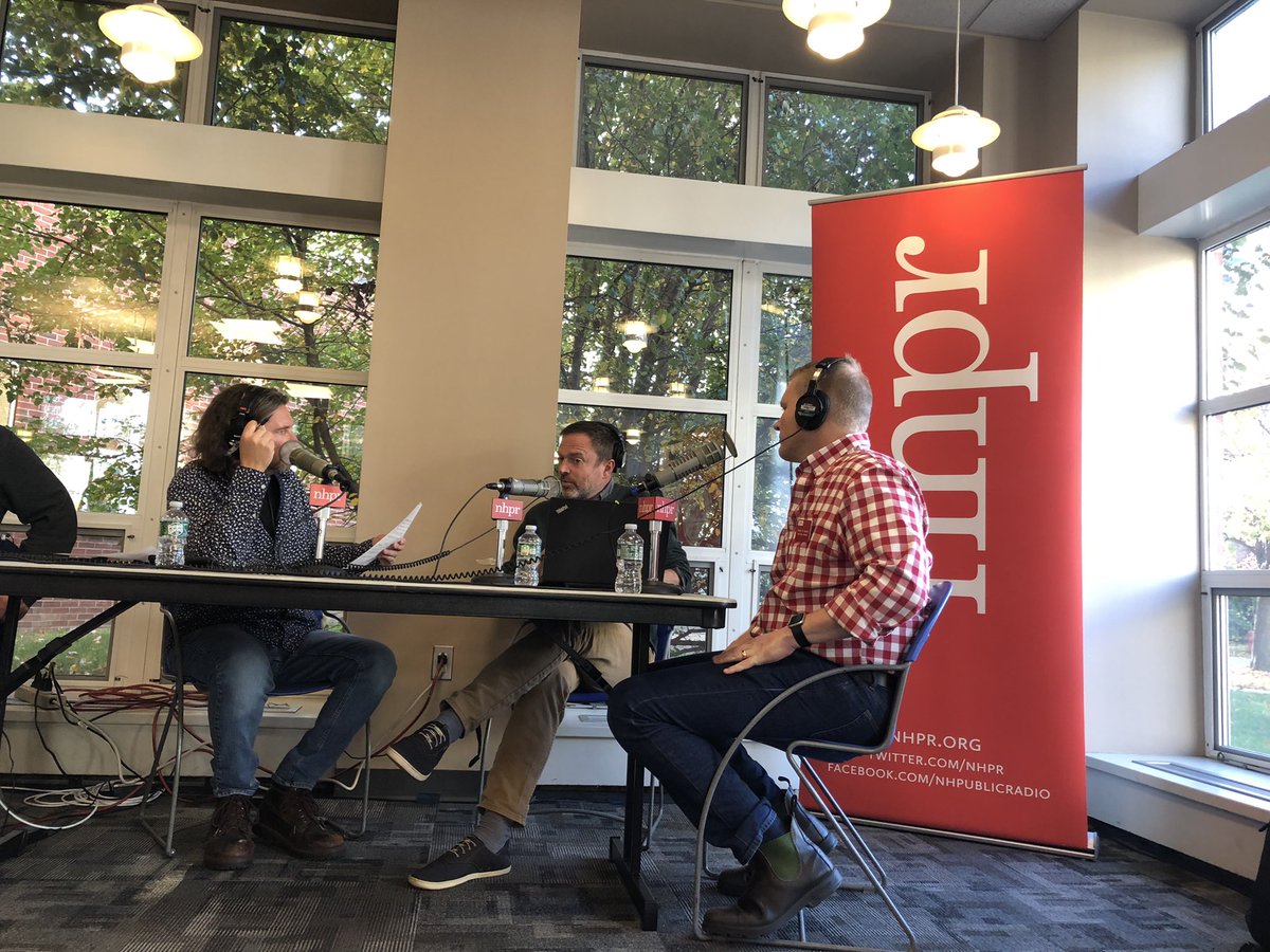 Broadcasting <a href="/nhpr/">NH Public Radio</a> live from <a href="/KeeneState_/">Keene State College</a>  this morning, talking about voter issues and politics days before the midterm elections. We’ll be back live again for All Things Considered from 4-6:30. If you’re in the area, come join us!