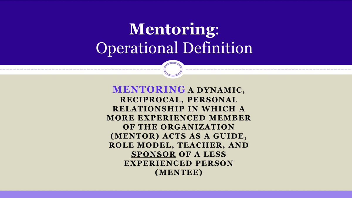 AmyOxentenkoMD's tweet photo. A great definition of “Mentoring” by #WBradJohnsonPhD.
Notice how it contains the word “sponsor” as well!
Highlights again the terms “spentor” or “spentoring” where we need to #Mentor AND #Sponsor!
Women need more sponsoring!
#Spentor
#Spentoring
#SheLeadsHealthcare https://t.co/L0b3WYut86