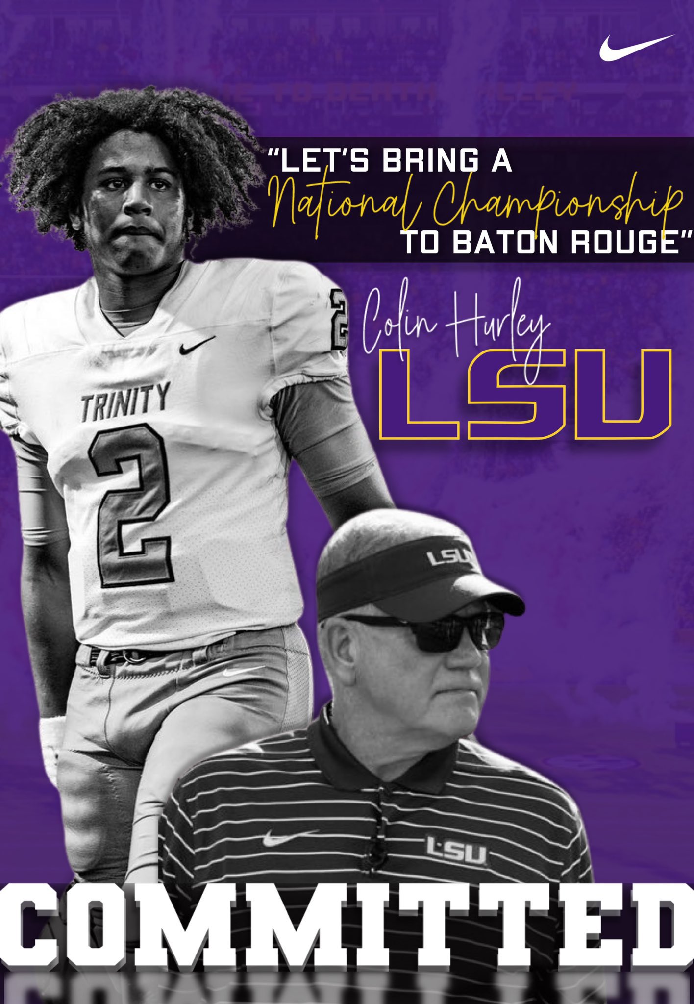 Colin Hurley, the No. 2 QB in the 2025 class, has committed to LSU