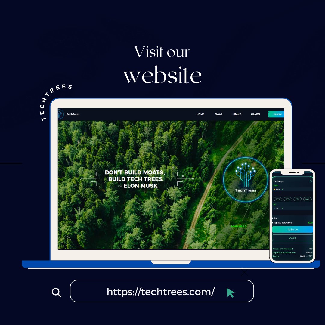 TTC_Report's tweet photo. #TechTrees was born out of a vision, a vision of green and sustainable future by bridging the best of Web3 and SDGs.

To learn more, please visit the website of #TTC: https://t.co/q1ZOeT3NVC

✅@TechTreesSDG
✅https://t.co/rBeJqmWlAU 

#TTC #TTCArmy #TechTreesCoin #BNB https://t.co/1xNegFxFpC