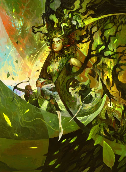 And for the grand  Titanias Command.Channeling all the power of nature to fight the machines. Unfortunately we know how it ends.#art #illustration #artist #mtgBRO #MagicTheGathering 