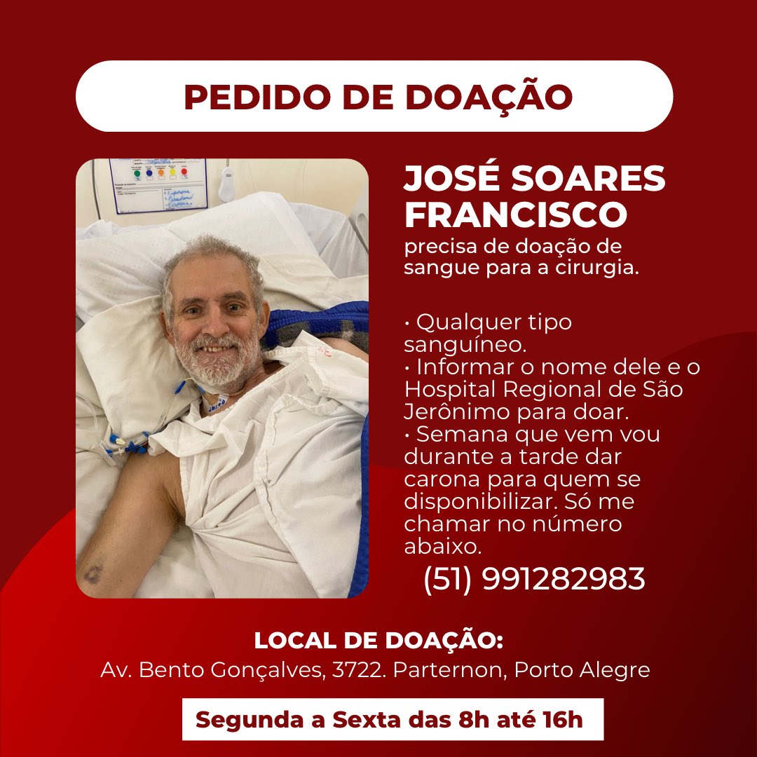 gabrielahahnf's tweet photo. Oi pessoal! Meu pai está precisando de doação! Quem puder dar rt vai ajudar mt. É uma cirurgia bem grande. Obrigada desde já 🫶🏼 https://t.co/NAzX57Mfos