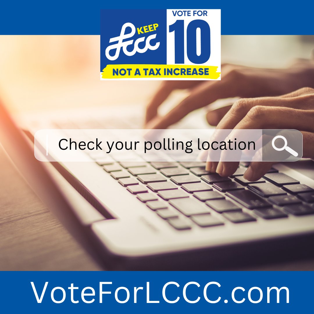 CitizensForLCCC's tweet photo. Election Day is Tuesday, Nov. 8.  It's time to lock in your vote for Issue 10!
Check your polling location now: https://t.co/yj201W3Kgm https://t.co/4b4a5NSieD
