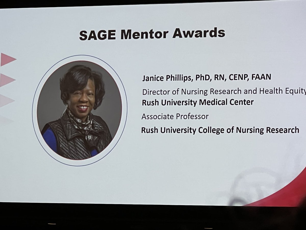 Dr Phillips <a href="/RushMedical/">Rush University System for Health</a> <a href="/RushUNursing/">Rush U College of Nursing</a> recieves #SageAward for Career work at #PowerOfNursing event today !