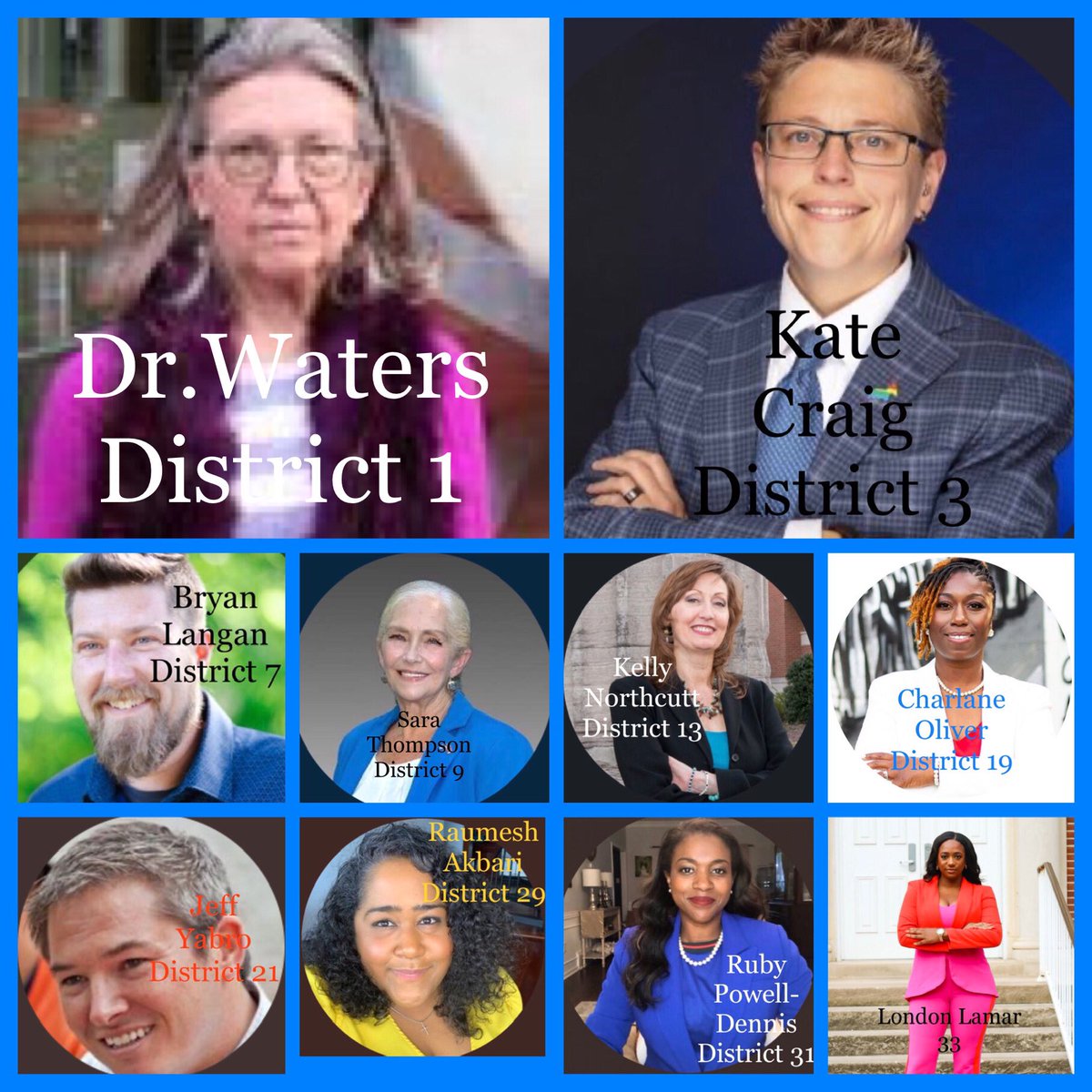 @BadBradRSR <a href="/VoteGloriaJ/">Rep. Gloria Johnson</a> <a href="/Campbell4TN/">Senator Heidi Campbell</a> Here are some more movers for democracy! #VoteBlueForDemocracy 
<a href="/Waters4TN/">Waters4TN</a> 
@KateCraigTN 
<a href="/BryanLanganTN/">Bryan Langan</a> 
<a href="/thompsonfortn/">Sara Thompson For TN Senate 9</a> 
@TN13Northcutt 
@CharlaneOliver
<a href="/yarbro/">Jeff Yarbro</a>
<a href="/SenAkbari/">Senator Raumesh Akbari</a> 
<a href="/RPowellDennisTN/">Ruby Powell - Dennis or RPD</a> 
<a href="/SenatorLamar/">Senator London Lamar</a>