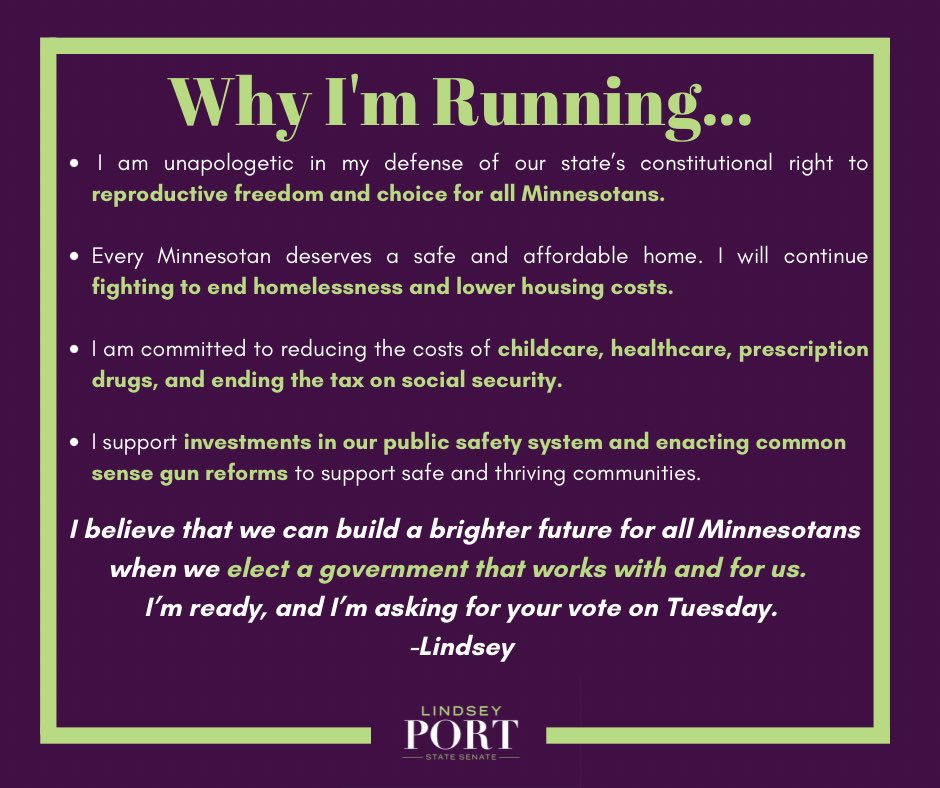 On Tuesday, YOU decide the path for Minnesota's future. These are some of the reasons I'm running for reelection. Let's work together for a brighter future for us all.