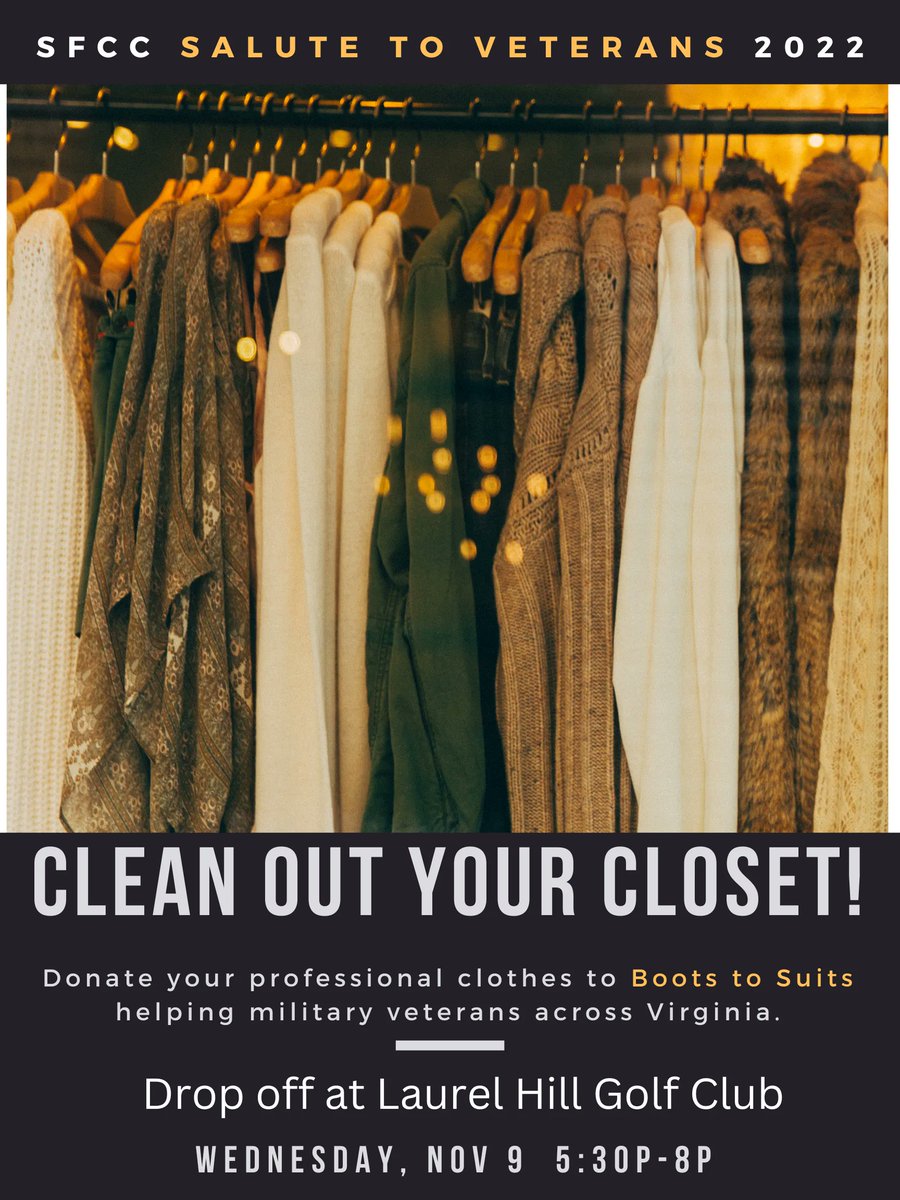 SouthFairfax's tweet photo. Something to do this weekend to help military veterans! #SFChambercommunitypartner #BootstoSuits https://t.co/voBXgEHN3N https://t.co/Crw28n5Fye
