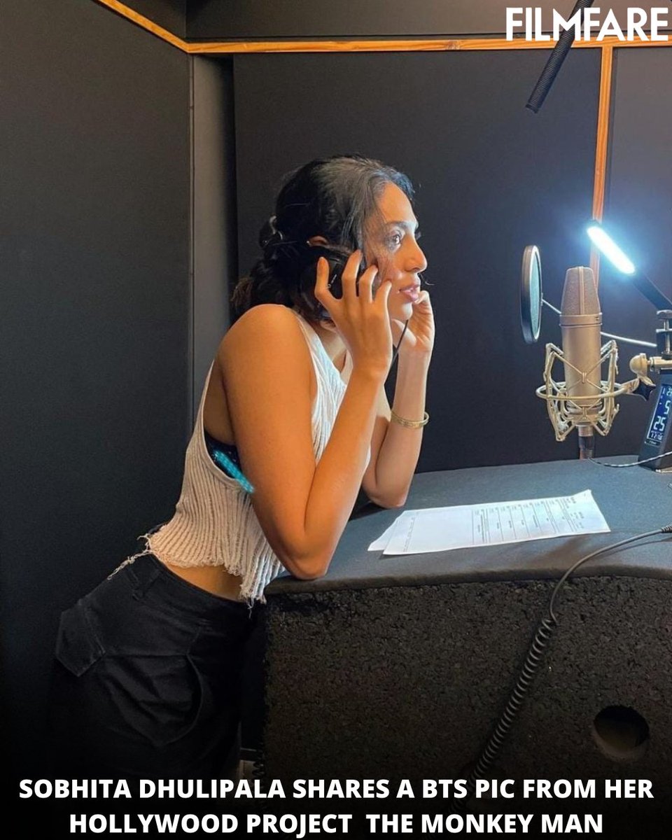 filmfare's tweet photo. Hustling!🎬❤️
#SobhitaDhulipala gears up for her Hollywood project #TheMonkeyMan which also features #DevPatel. https://t.co/ZO1EzlamA4