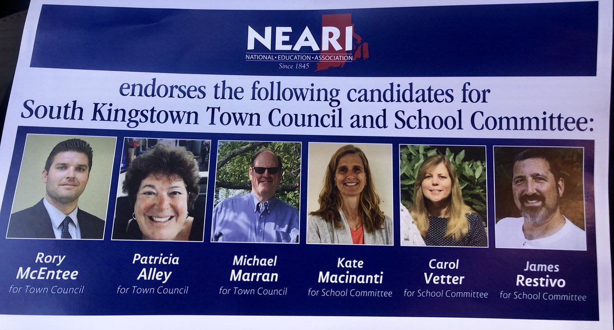 Thank you NEARI for this endorsement - this is a great team for South Kingstown!